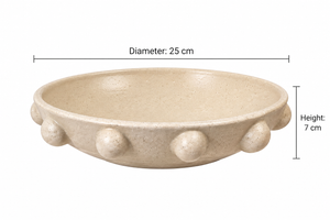 Beaded Bowl - Beige - dimensions