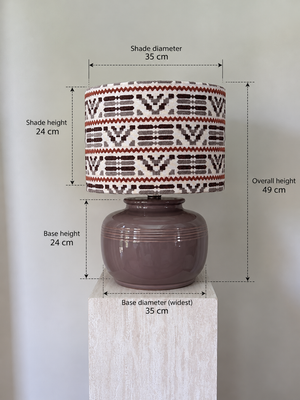Dune Table Lamp - Chocolate - Beige-Terracotta - dimensions