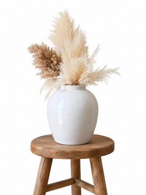 Cove Glossy Vase - Warm Offwhite / Ivory