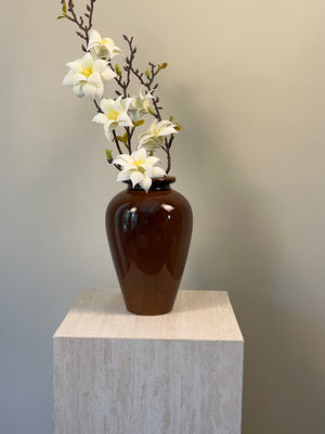 Medium Glossy Vase - Deep Caramel