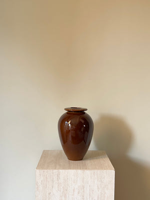 Small Glossy Vase - Deep Caramel