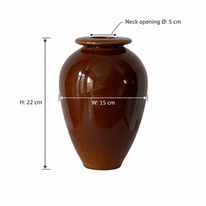 Small Glossy Vase - Deep Caramel - dimensions