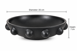 Beaded Bowl - Dark Charcoal - dimensions