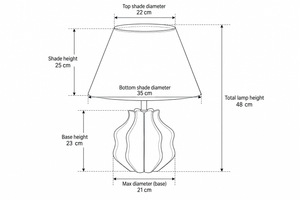Bloom Table Lamp - Burgundy - Conical - dimensions