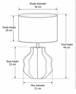 Bloom Table Lamp - Cafe - Circular - dimensions