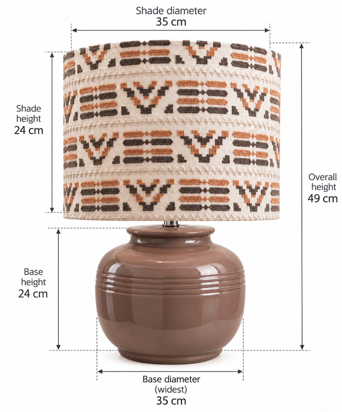 Dune Table Lamp - Taupe - Beige-Caramel