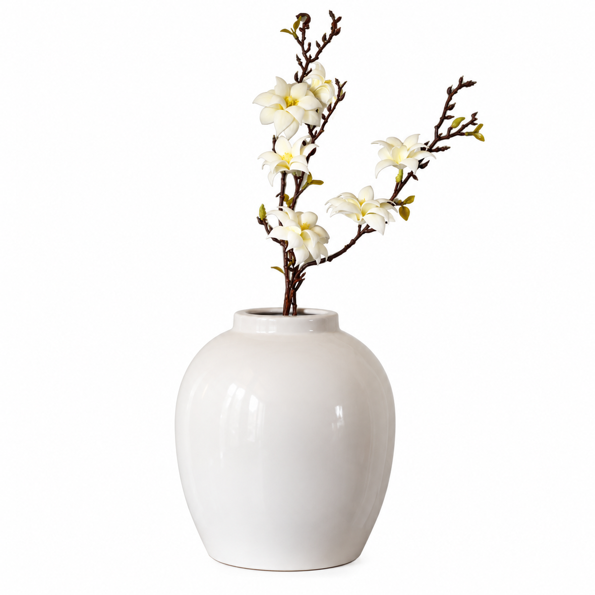Cove Glossy Vase - Warm Offwhite / Ivory