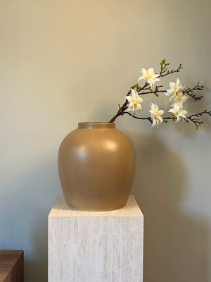 Cove Matte Vase - Caramel Tan