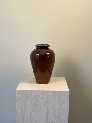 Medium Glossy Vase - Deep Caramel