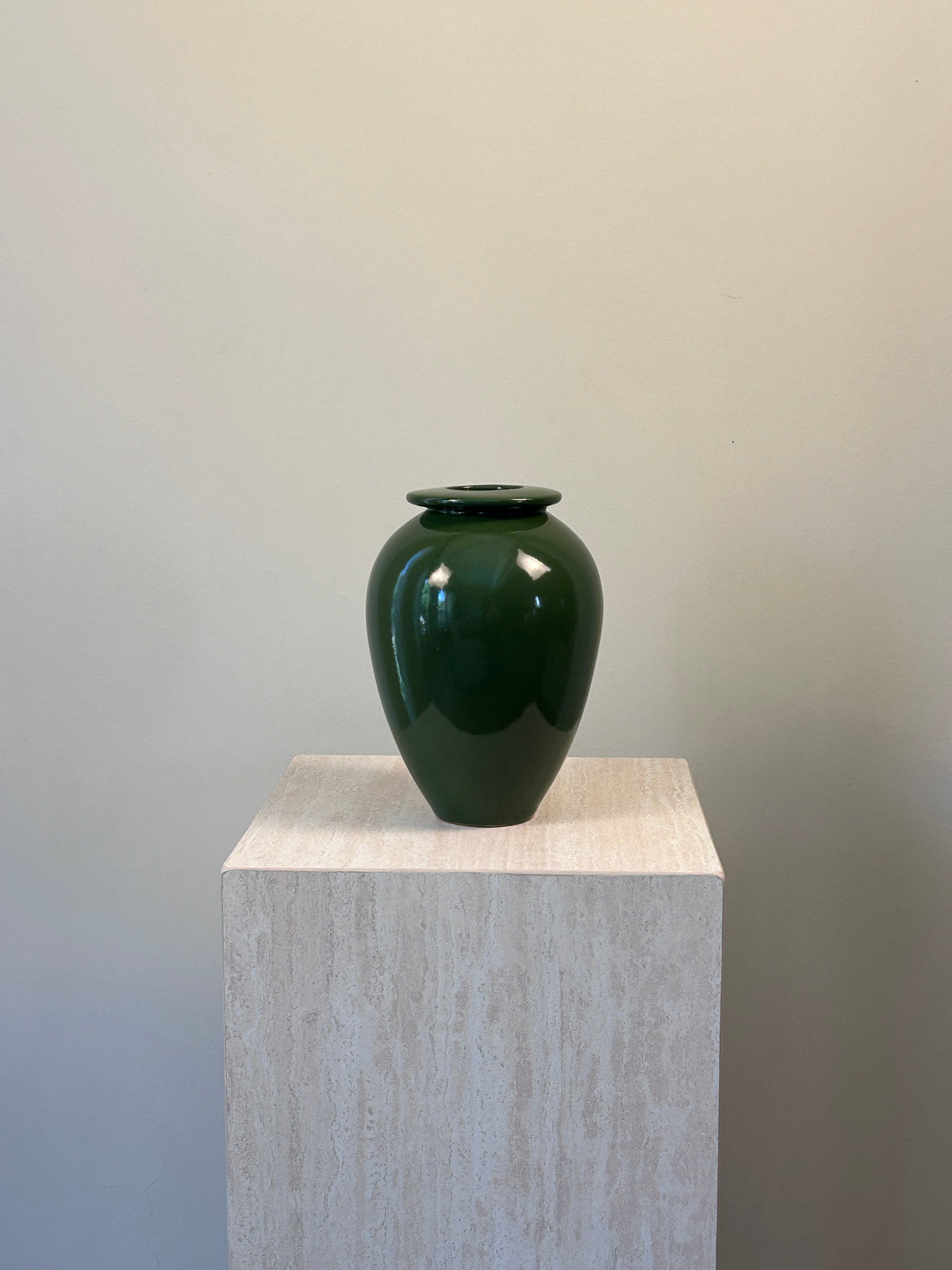 Small Glossy Vase - Olive Green