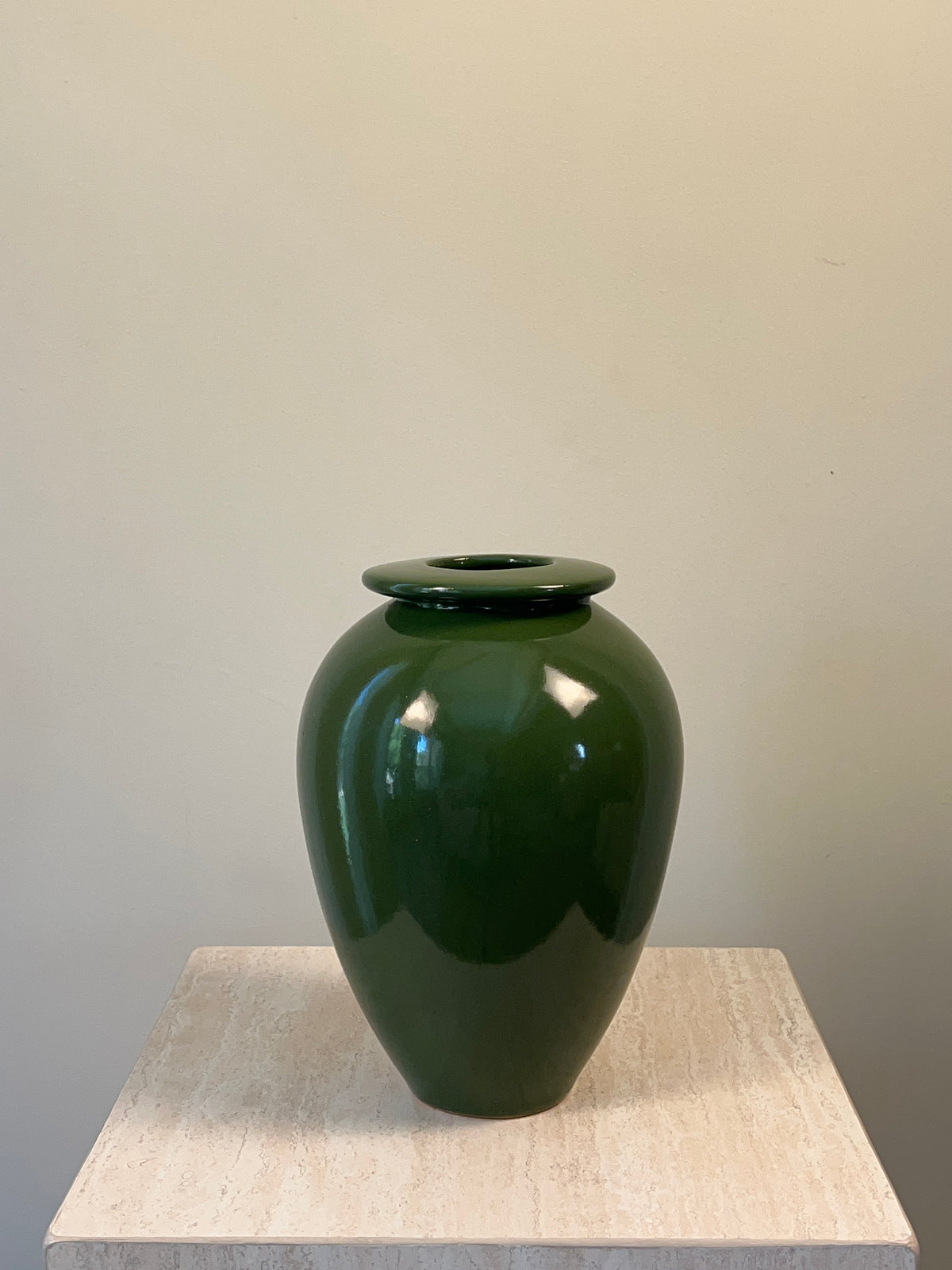 Small Glossy Vase - Olive Green