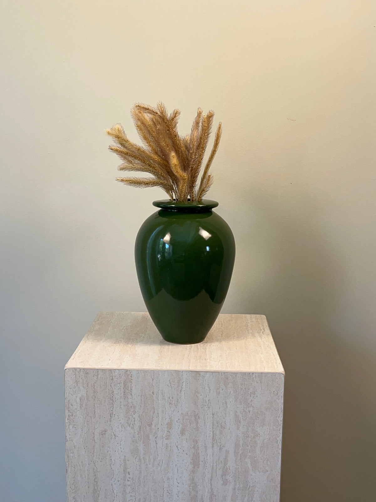 Small Glossy Vase - Olive Green